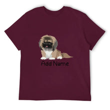 Load image into Gallery viewer, Personalized Pekingese Dad Cotton T Shirt-Apparel-Apparel, Dog Dad Gifts, Pekingese, Personalized, Shirt, T Shirt-Men&#39;s Cotton T Shirt-Maroon-Medium-15