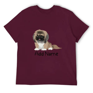 Personalized Pekingese Dad Cotton T Shirt-Apparel-Apparel, Dog Dad Gifts, Pekingese, Personalized, Shirt, T Shirt-Men's Cotton T Shirt-Maroon-Medium-15