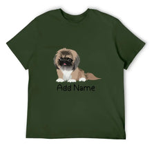 Load image into Gallery viewer, Personalized Pekingese Dad Cotton T Shirt-Apparel-Apparel, Dog Dad Gifts, Pekingese, Personalized, Shirt, T Shirt-Men&#39;s Cotton T Shirt-Army Green-Medium-17