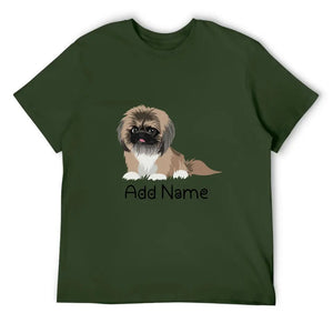 Personalized Pekingese Dad Cotton T Shirt-Apparel-Apparel, Dog Dad Gifts, Pekingese, Personalized, Shirt, T Shirt-Men's Cotton T Shirt-Army Green-Medium-17