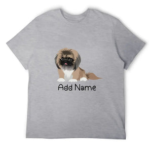 Personalized Pekingese Dad Cotton T Shirt-Apparel-Apparel, Dog Dad Gifts, Pekingese, Personalized, Shirt, T Shirt-Men's Cotton T Shirt-Gray-Medium-19