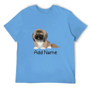 Personalized Pekingese Dad Cotton T Shirt-Apparel-Apparel, Dog Dad Gifts, Pekingese, Personalized, Shirt, T Shirt-Men's Cotton T Shirt-Sky Blue-Medium-2