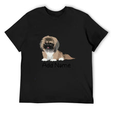 Load image into Gallery viewer, Personalized Pekingese Dad Cotton T Shirt-Apparel-Apparel, Dog Dad Gifts, Pekingese, Personalized, Shirt, T Shirt-Men&#39;s Cotton T Shirt-Black-Medium-9