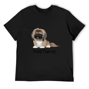 Personalized Pekingese Dad Cotton T Shirt-Apparel-Apparel, Dog Dad Gifts, Pekingese, Personalized, Shirt, T Shirt-Men's Cotton T Shirt-Black-Medium-9
