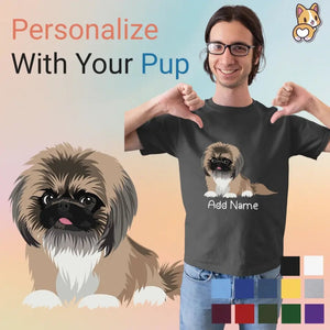 Personalized Pekingese Dad Cotton T Shirt-Apparel-Apparel, Dog Dad Gifts, Pekingese, Personalized, Shirt, T Shirt-1