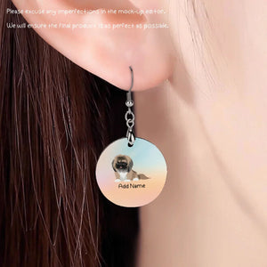 Personalized Pekingese Dog Mom Earrings-Dog Themed Jewellery-Pekingese-Personalized Dog Mom Earrings-Round-One Size-4