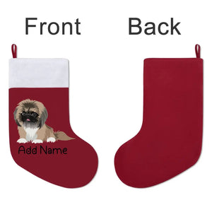 Personalized Pekingese Large Christmas Stocking-Christmas Ornament-Christmas, Home Decor, Pekingese, Personalized-Large Christmas Stocking-Christmas Red-One Size-3