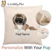 Load image into Gallery viewer, Personalized Pekingese Linen Pillowcase-Home Decor-Dog Dad Gifts, Dog Mom Gifts, Home Decor, Pekingese, Personalized, Pillows-Linen Pillow Case-Cotton-Linen-12&quot;x12&quot;-1
