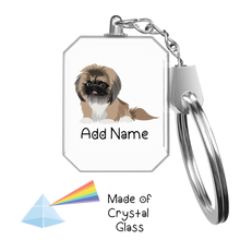 Load image into Gallery viewer, Personalized Pekingese Love Crystal Glass Keychain-Accessories-Pekingese-Crystal Keychain-Glass Crystal-One Size-2