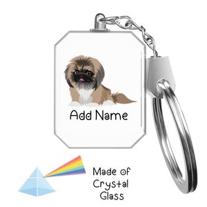 Personalized Pekingese Love Crystal Glass Keychain-Accessories-Pekingese-Crystal Keychain-Glass Crystal-One Size-2