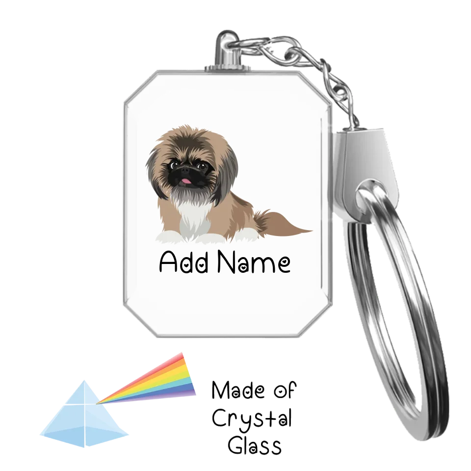 Personalized Pekingese Love Crystal Glass Keychain-Accessories-Pekingese-Crystal Keychain-Glass Crystal-One Size-2