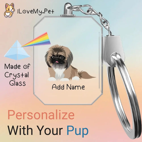 pekingese crystal-keychain-single