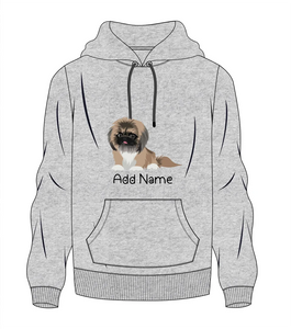 Personalized Pekingese Love Men's Warm Hoodie Sweatshirt-Apparel-Apparel, Dog Dad Gifts, Hoodie, Pekingese, Personalized, Sweatshirt-Men's Warm Hoodie Sweatshirt-Gray-S-10