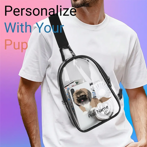 pekingese transparent-sling-bag-single