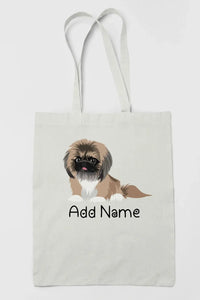 Personalized Pekingese Love Zippered Tote Bag-Accessories-Accessories, Bags, Dog Mom Gifts, Pekingese, Personalized-3