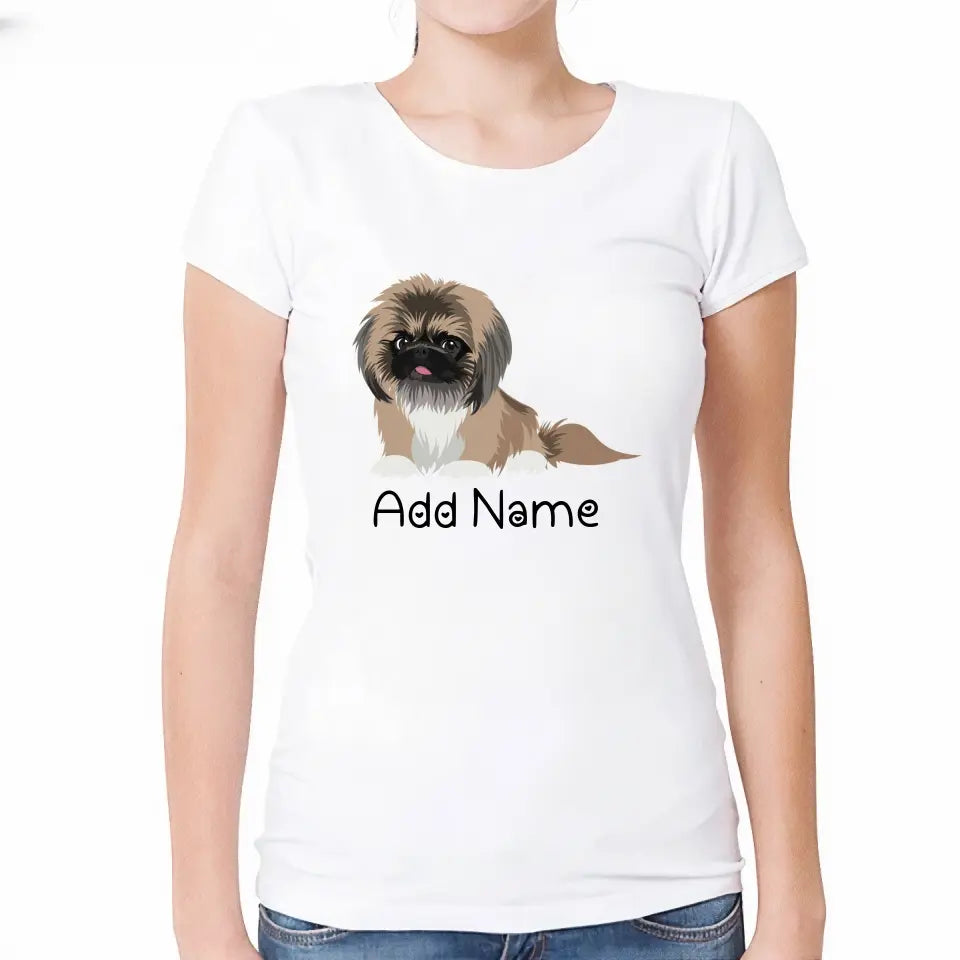 Personalized Pekingese Mom T Shirt for Women-Customizer-Apparel, Dog Mom Gifts, Pekingese, Personalized, Shirt, T Shirt-Modal T-Shirts-White-Small-2