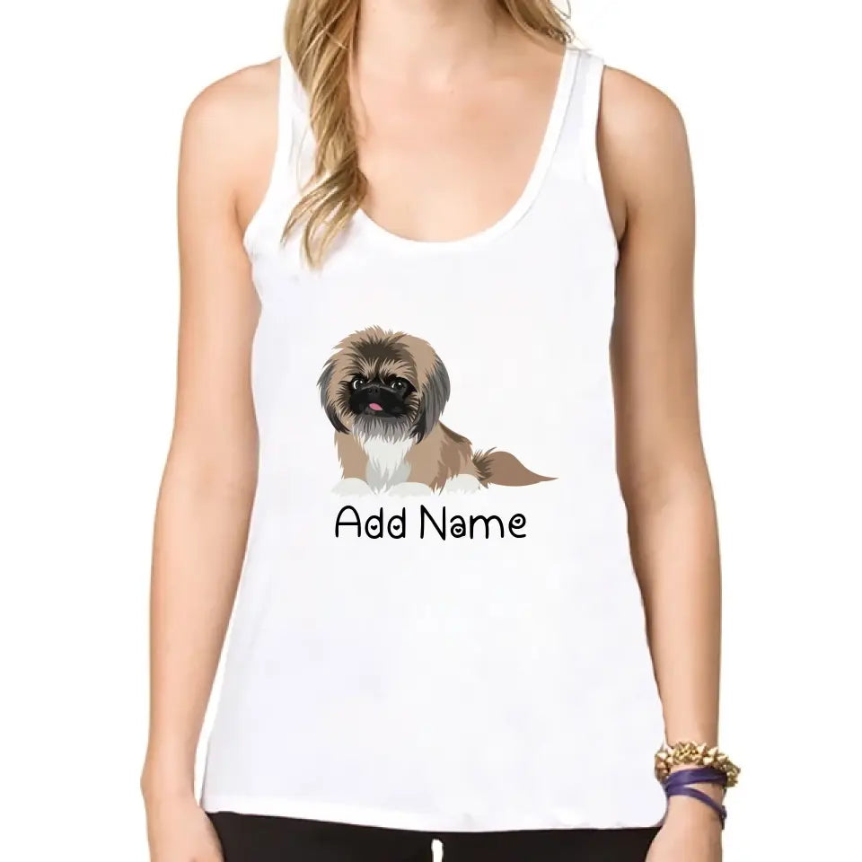 Personalized Pekingese Mom Yoga Tank Top-Shirts & Tops-Apparel, Dog Mom Gifts, Pekingese, Shirt, T Shirt-Yoga Tank Top-White-XS-2