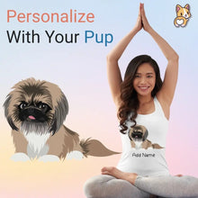 Load image into Gallery viewer, Personalized Pekingese Mom Yoga Tank Top-Shirts &amp; Tops-Apparel, Dog Mom Gifts, Pekingese, Shirt, T Shirt-1