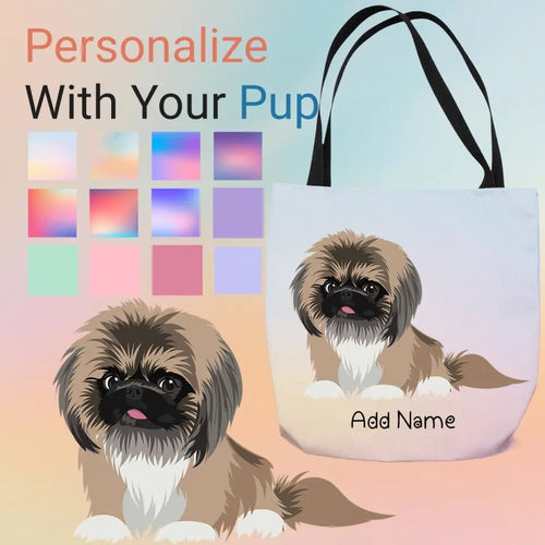 Personalized Pekingese Small Tote Bag-Accessories-Accessories, Bags, Dog Mom Gifts, Pekingese, Personalized-Small Tote Bag-Your Design-One Size-1