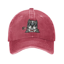 Load image into Gallery viewer, Personalized Pit Bull Baseball Cap - Romeo Pit Bull Design - Match Your Dog's Coat Color-Hats &amp; Caps-Accessories,Baseball Caps,Dog Mom Gifts,Pit Bull-Wine Red-One Size-2