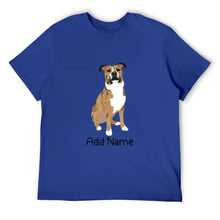 Load image into Gallery viewer, Personalized Pit Bull Dad Cotton T Shirt-Apparel-Apparel, Dog Dad Gifts, Personalized, Pit Bull, Shirt, T Shirt-Men&#39;s Cotton T Shirt-Blue-Medium-11