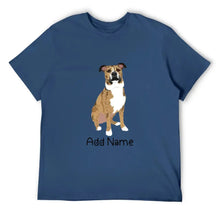 Load image into Gallery viewer, Personalized Pit Bull Dad Cotton T Shirt-Apparel-Apparel, Dog Dad Gifts, Personalized, Pit Bull, Shirt, T Shirt-Men&#39;s Cotton T Shirt-Navy Blue-Medium-12