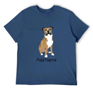 Personalized Pit Bull Dad Cotton T Shirt-Apparel-Apparel, Dog Dad Gifts, Personalized, Pit Bull, Shirt, T Shirt-Men's Cotton T Shirt-Navy Blue-Medium-12