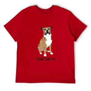 Personalized Pit Bull Dad Cotton T Shirt-Apparel-Apparel, Dog Dad Gifts, Personalized, Pit Bull, Shirt, T Shirt-Men's Cotton T Shirt-Red-Medium-14