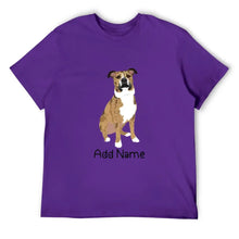 Load image into Gallery viewer, Personalized Pit Bull Dad Cotton T Shirt-Apparel-Apparel, Dog Dad Gifts, Personalized, Pit Bull, Shirt, T Shirt-Men&#39;s Cotton T Shirt-Purple-Medium-18