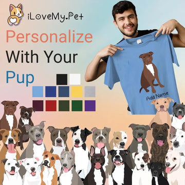 Personalized Pit Bull Dad Cotton T Shirt 360x