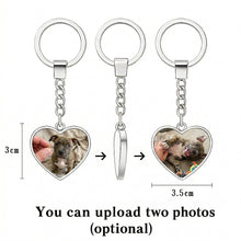 Load image into Gallery viewer, Personalized Pit Bull Keychain - Heart Shaped - Double-Sided Glass-Key Chain-Accessories,Keychain,Pit Bull,Upload Photo-2