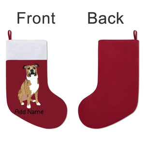 Personalized Pit Bull Large Christmas Stocking-Christmas Ornament-Christmas, Home Decor, Personalized, Pit Bull-Large Christmas Stocking-Christmas Red-One Size-3