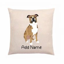Load image into Gallery viewer, Personalized Pit Bull Linen Pillowcase-Linen Pillow Case-Cotton-Linen-16"x16"