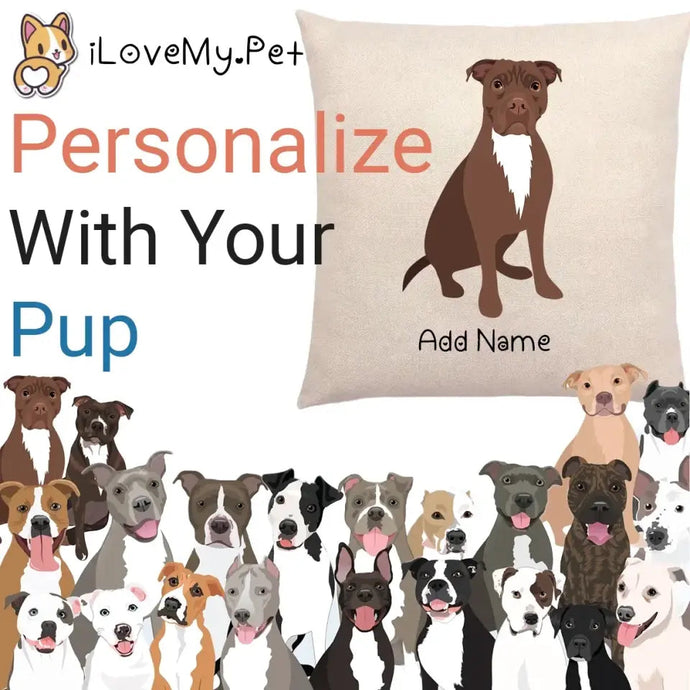 Personalized Pit Bull Linen Pillowcase-Home Decor-Dog Dad Gifts, Dog Mom Gifts, Home Decor, Personalized, Pillows, Pit Bull-1