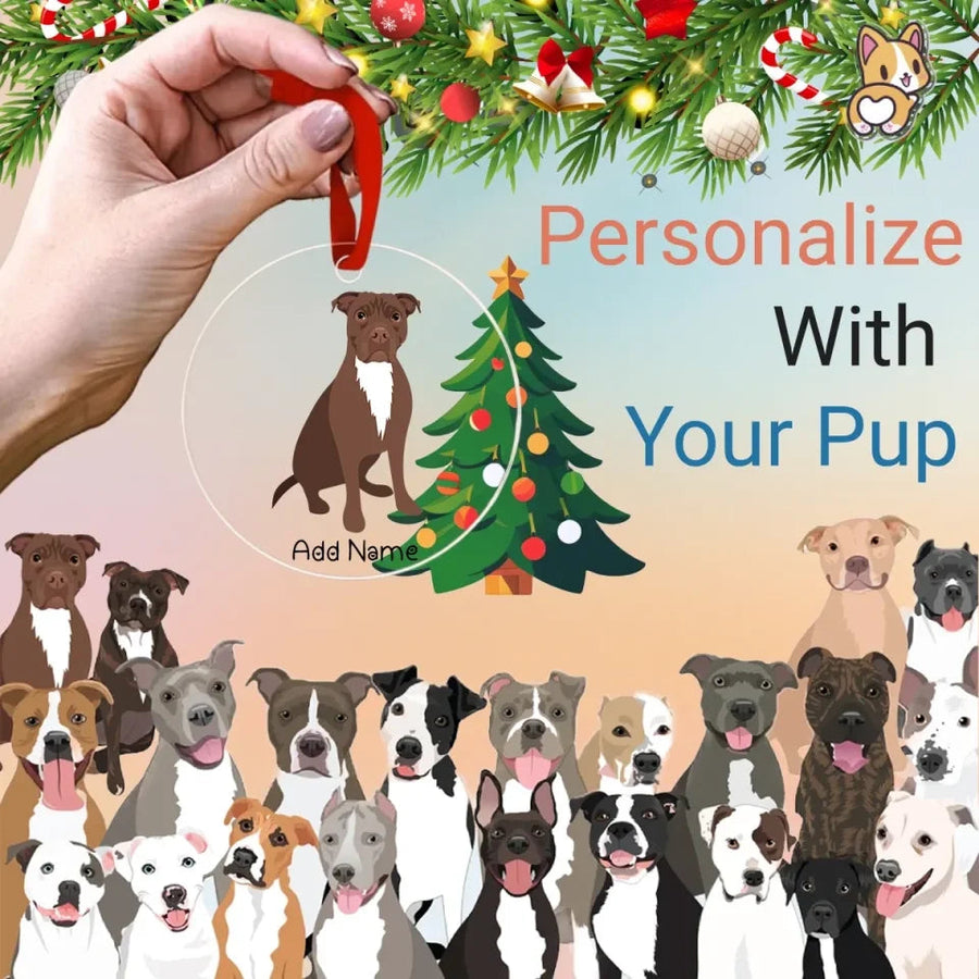 Personalized Pit Bull Love Christmas Tree Ornaments 900x