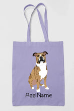 Load image into Gallery viewer, Personalized Pit Bull Love Zippered Tote Bag-Accessories-Accessories, Bags, Dog Mom Gifts, Personalized, Pit Bull-Zippered Tote Bag-Pastel Purple-Classic-2