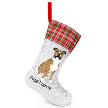 Load image into Gallery viewer, Personalized Pit Bull Shiny Sequin Christmas Stocking-Christmas Ornament-Christmas, Home Decor, Personalized, Pit Bull-Sequinned Christmas Stocking-Sequinned Silver White-One Size-2