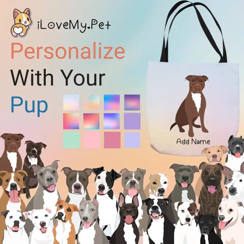 Personalized Pit Bull Small Tote Bag-Accessories-Accessories, Bags, Dog Mom Gifts, Personalized, Pit Bull-Small Tote Bag-Your Design-One Size-1