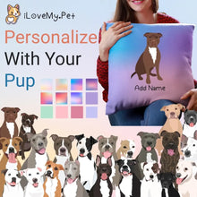 Load image into Gallery viewer, Personalized Pit Bull Soft Plush Pillowcase-Home Decor-Dog Dad Gifts, Dog Mom Gifts, Home Decor, Personalized, Pillows, Pit Bull-1