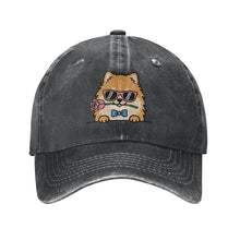 Load image into Gallery viewer, Personalized Pomeranian Baseball Cap - Romeo Pomeranian Design - Match Your Dog's Coat Color-Hats &amp; Caps-Accessories,Baseball Caps,Dog Mom Gifts-Black-One Size-1