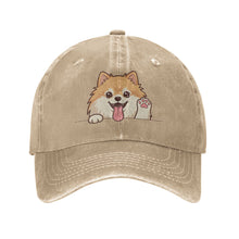 Load image into Gallery viewer, Personalized Pomeranian Baseball Cap - Waving Pomeranian Design - Match Your Dog's Coat Color-Hats &amp; Caps-Accessories,Baseball Caps,Dog Dad Gifts,Dog Mom Gifts,Pomeranian-Natural-One Size-11