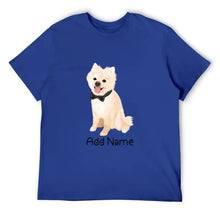 Load image into Gallery viewer, Personalized Pomeranian Dad Cotton T Shirt-Apparel-Apparel, Dog Dad Gifts, Personalized, Pomeranian, Shirt, T Shirt-Men&#39;s Cotton T Shirt-Blue-Medium-11