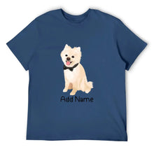 Load image into Gallery viewer, Personalized Pomeranian Dad Cotton T Shirt-Apparel-Apparel, Dog Dad Gifts, Personalized, Pomeranian, Shirt, T Shirt-Men&#39;s Cotton T Shirt-Navy Blue-Medium-12