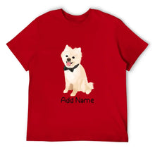 Load image into Gallery viewer, Personalized Pomeranian Dad Cotton T Shirt-Apparel-Apparel, Dog Dad Gifts, Personalized, Pomeranian, Shirt, T Shirt-Men&#39;s Cotton T Shirt-Red-Medium-14