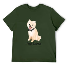 Load image into Gallery viewer, Personalized Pomeranian Dad Cotton T Shirt-Apparel-Apparel, Dog Dad Gifts, Personalized, Pomeranian, Shirt, T Shirt-Men&#39;s Cotton T Shirt-Army Green-Medium-17