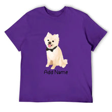 Load image into Gallery viewer, Personalized Pomeranian Dad Cotton T Shirt-Apparel-Apparel, Dog Dad Gifts, Personalized, Pomeranian, Shirt, T Shirt-Men&#39;s Cotton T Shirt-Purple-Medium-18