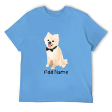 Load image into Gallery viewer, Personalized Pomeranian Dad Cotton T Shirt-Apparel-Apparel, Dog Dad Gifts, Personalized, Pomeranian, Shirt, T Shirt-Men&#39;s Cotton T Shirt-Sky Blue-Medium-2