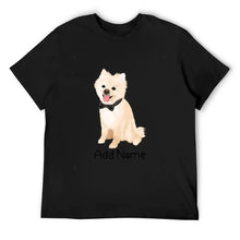 Load image into Gallery viewer, Personalized Pomeranian Dad Cotton T Shirt-Apparel-Apparel, Dog Dad Gifts, Personalized, Pomeranian, Shirt, T Shirt-Men&#39;s Cotton T Shirt-Black-Medium-9