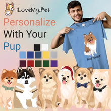 Load image into Gallery viewer, Personalized Pomeranian Dad Cotton T Shirt-Apparel-Apparel, Dog Dad Gifts, Personalized, Pomeranian, Shirt, T Shirt-1