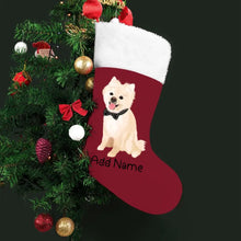 Load image into Gallery viewer, Personalized Pomeranian Large Christmas Stocking-Christmas Ornament-Christmas, Home Decor, Personalized, Pomeranian-Large Christmas Stocking-Christmas Red-One Size-2